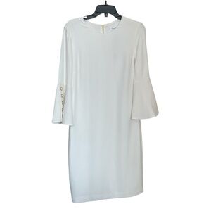 Calvin Klein Off White Dress with flared sleeves sz 8